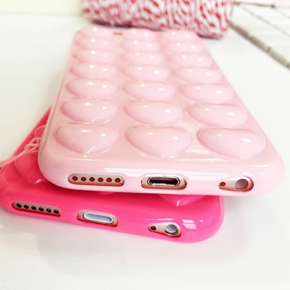 FINAL SALE iPhone 7/8 Case 3D Pink Candy Hearts - Picture 3 of 5